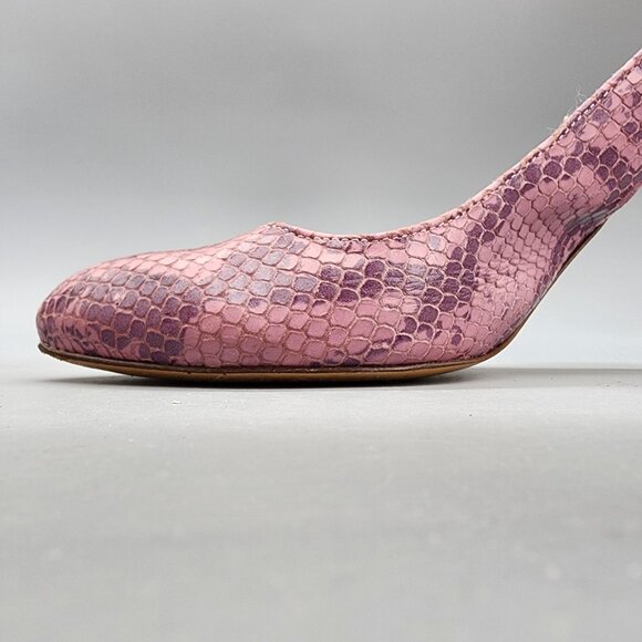 A. Giannetti Italy Heels Size 39 US 8.5–9 Pink Snakeskin Leather Slingback - Picture 11 of 15